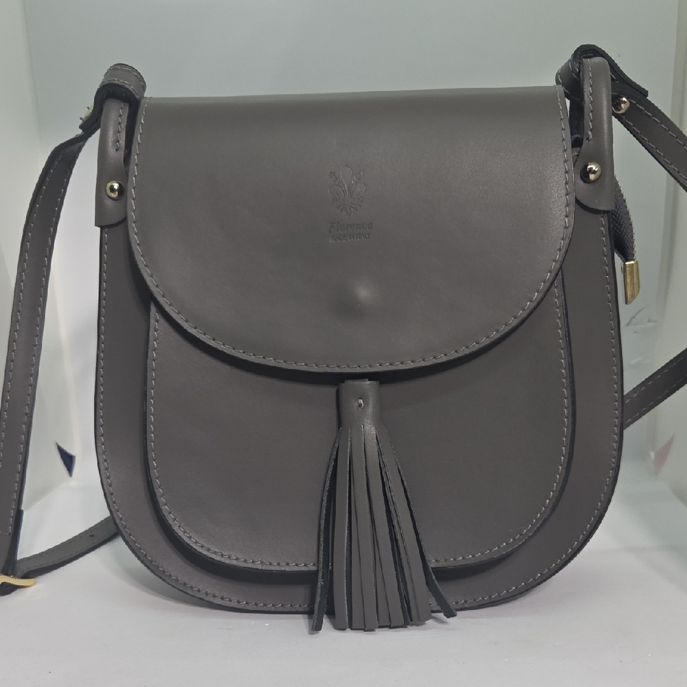 Florence Gray Leather Crossbody Bag Italy